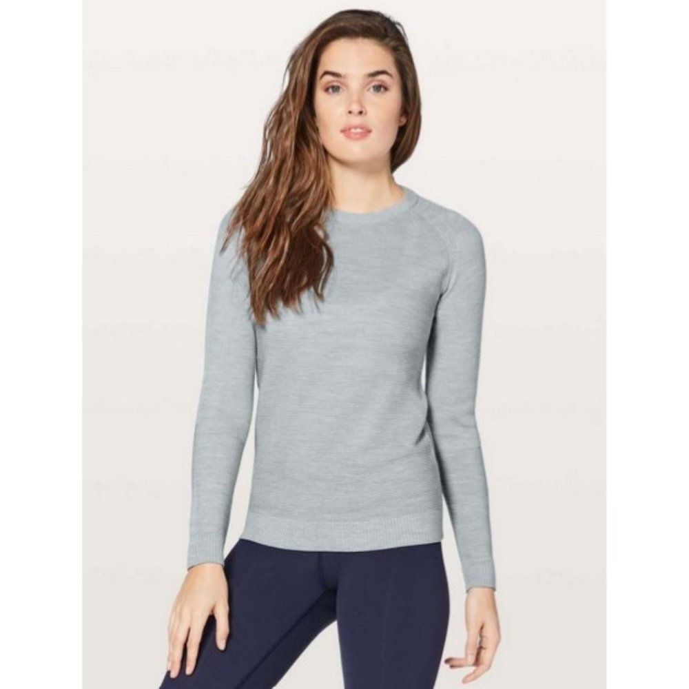Lululemon Simply Wool Sweater Heathered Starlight Size 4 Merino Wool
